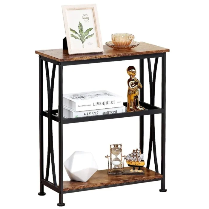 5-1 (3) Industrial Rustic 3-Tier Storage Side Table - Image 2