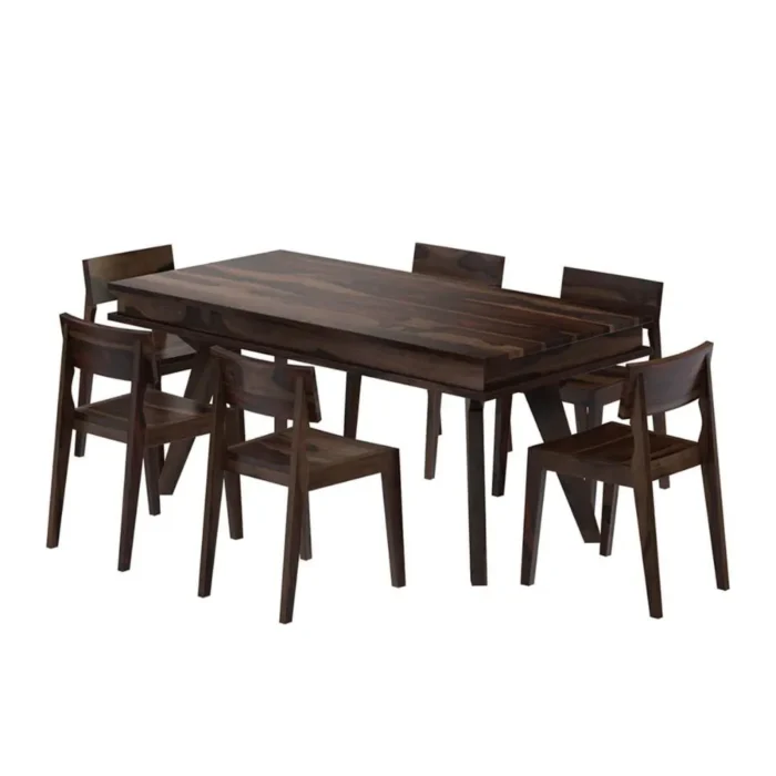 5-12 PRITI : Pasig Modern Rustic Solid Wood Dining Table and 6 Chair Set - Image 6