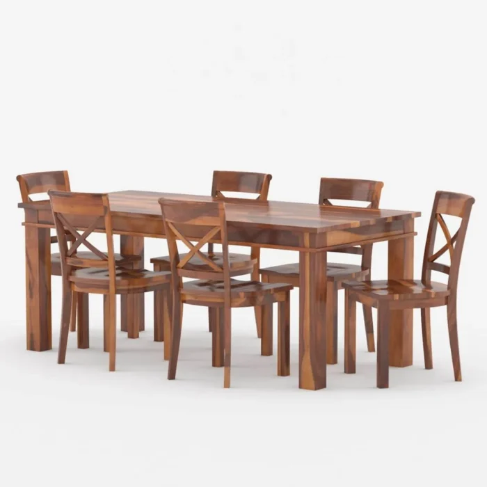 PRITI : Antipolo Rustic Solid Wood Dining Table Chair Set - Image 6