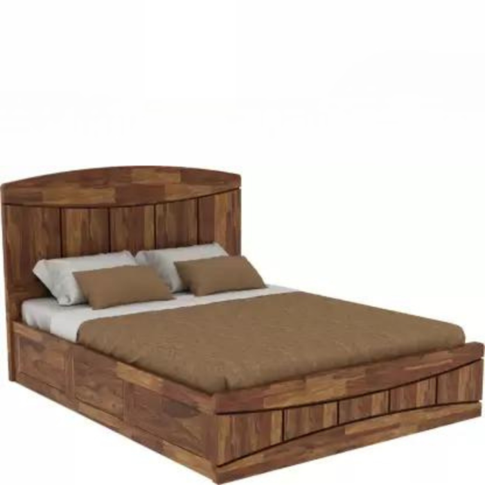 PRITI :Finistère Solid Wood Queen Bed - Image 2