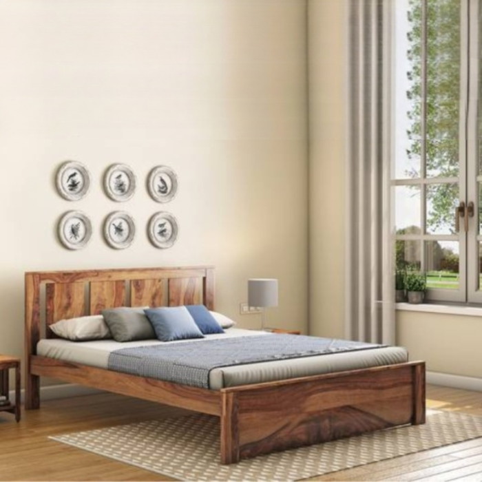 5-17 PRITI : Sarcelles Sheesham Queen Bed - Image 1