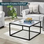 Stoke Marble Finish Square Coffee Table - Image 5