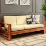 Priti : 5 Seater Wooden Sofa Set with Side Storage - Image 2