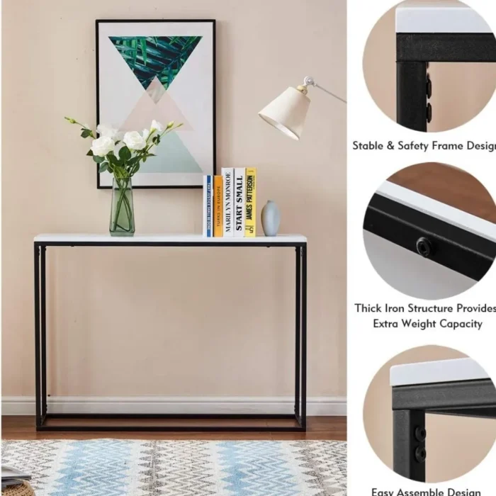 Lichfield Marble Finish Console Table - Image 4