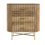 Piano 3 Drawer Natural Chest Of Drawer - Image 4