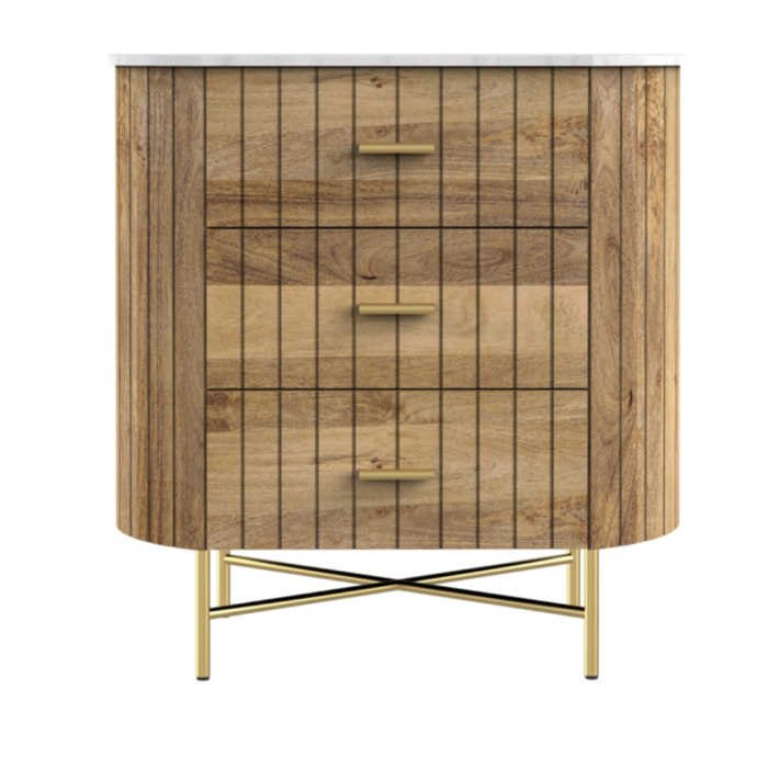 5-3 (1) Piano 3 Drawer Natural Chest Of Drawer - Image 4
