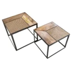 Hereford Solid Wood Cane Nested Table - Image 2