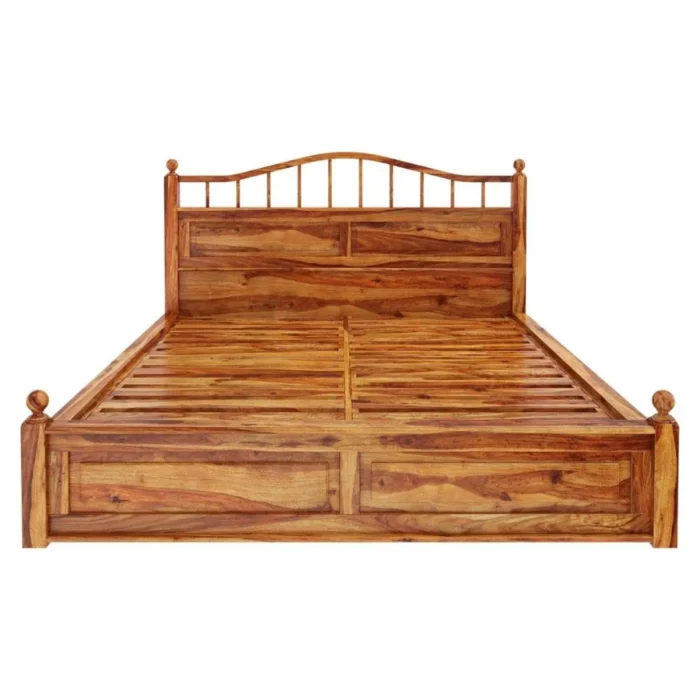 Priti : Colonial Rail Top Solid Wood Platform Bed Frame - Image 7