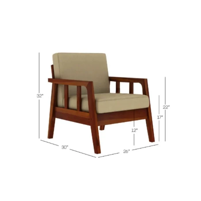 Priti : Cadiz Wooden Sofa Set - Image 6