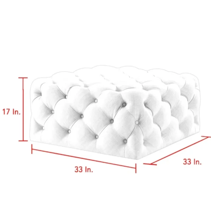 Lester Modern Navy Solid Velvet Poufs With Amazing Design - Image 6