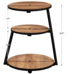 Vintage Brown 3-Tier Round End Table - Image 8