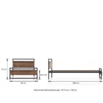 Turin Solid Wood Single Size Bed - Image 6
