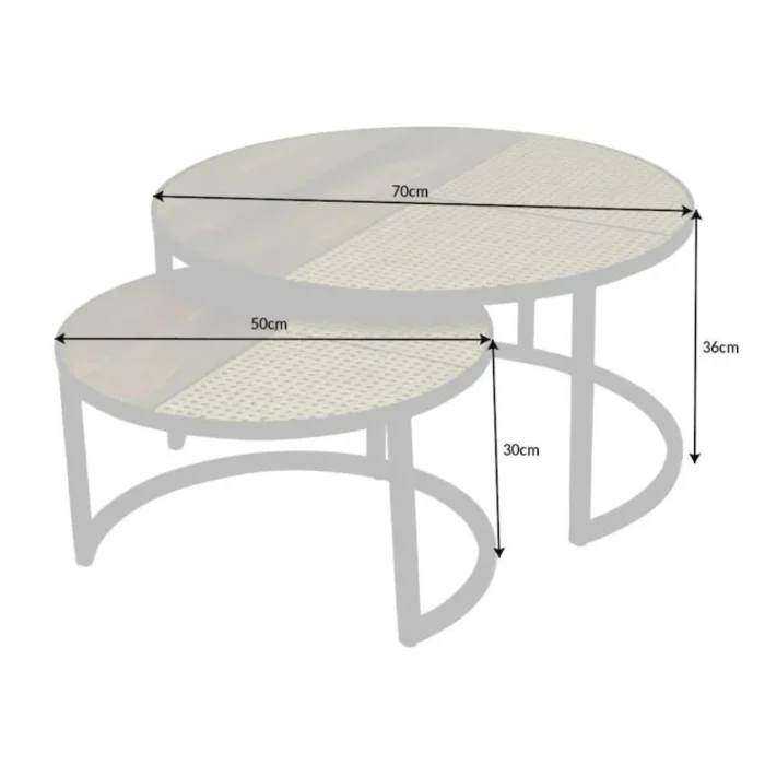 6-13 Stella Round Wooden Nesting Coffee Table - Image 6