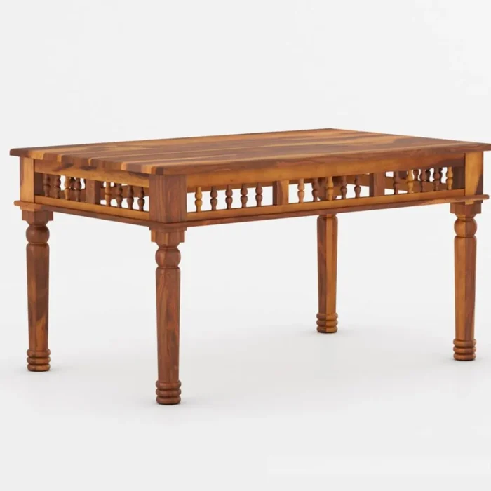 6-13 PRITI : Haines Rustic Solid Wood Dining Table Chair Bench Set - Image 6