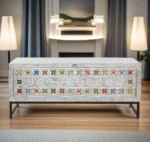 Priti Chest Ceramic Grey White Mango Wood (116 X 40 X 50 Cm) - Image 2