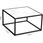 Stoke Marble Finish Square Coffee Table - Image 7