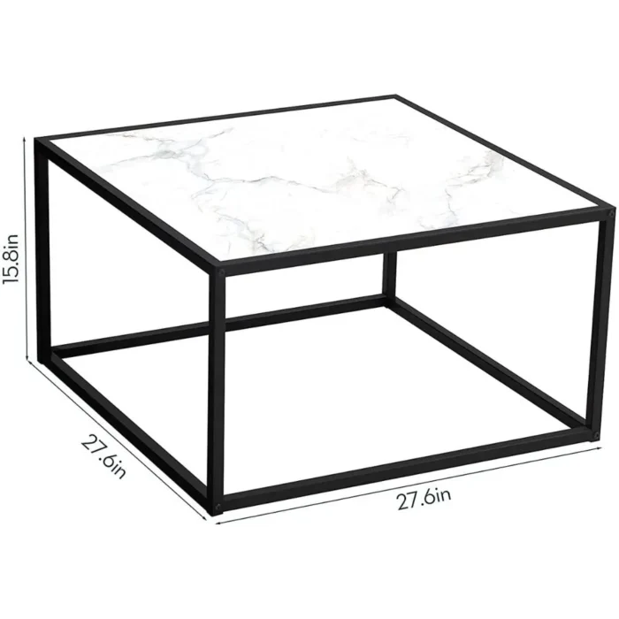 Stoke Marble Finish Square Coffee Table - Image 7