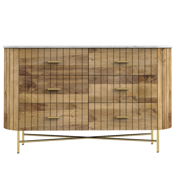 6-3 (1) Piano Natural 6 Drawer Chest Of Drawer - Image 6