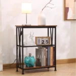 Industrial Rustic 3-Tier Storage Side Table