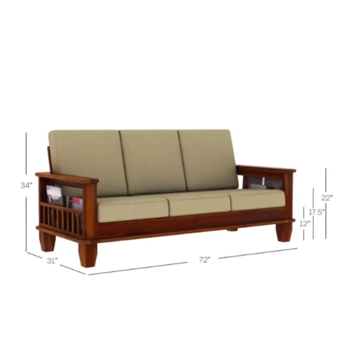 Priti : Sevilla Wooden Sofa Set - Image 4