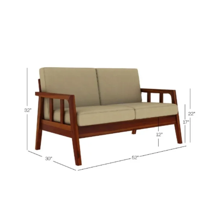 Priti : Cadiz Wooden Sofa Set - Image 5