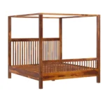 Priti : Madison Rustic Solid Wood Platform Canopy Bed - Image 6