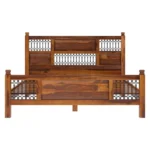 Priti : San Francisco Iron Grill Fitted Rustic Solid Wood Platform Bed Frame - Image 7