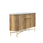 Piano Wooden Sideboard with White Marble Finish Top - Image 2