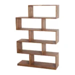 SOLID SHEESHAM WOOD BOOKSHELF IN STONE FINISH BOOKCASE | WOOD SHELVING - Image 3