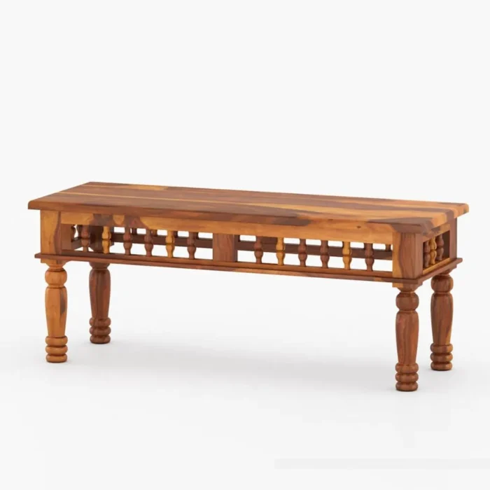 7-13 PRITI : Haines Rustic Solid Wood Dining Table Chair Bench Set - Image 7