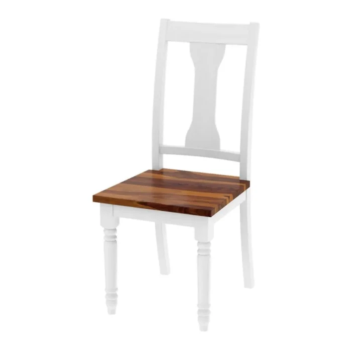 7-14 PRITI : Manila Two Tone Solid Wood Farmhouse Dining Table & Arm Chair Set - Image 2