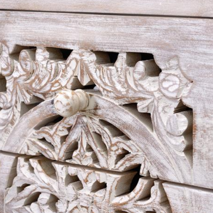 7-33 Accra Hand-Carved Wooden Chest of Drawers - Image 5