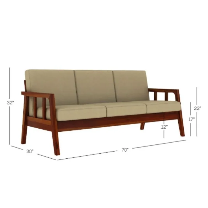 Priti : Cadiz Wooden Sofa Set - Image 4