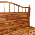 Priti : Colonial Rail Top Solid Wood Platform Bed Frame - Image 3