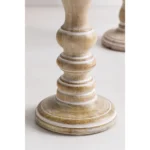 SET OF 2 MANGO WOODEN CANDLE HOLDERS SADEL - Image 4
