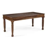 PRITI : Verona Antique Brass Solid Wood Brass Dining Table set - Image 8