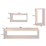 Solid Hanging Wall shelf set of 3 Sheesham Stone Finish - Image 6