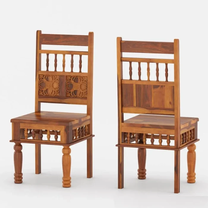 8-6 PRITI : Haines Rustic Solid Wood Dining Table Chair Bench Set - Image 8