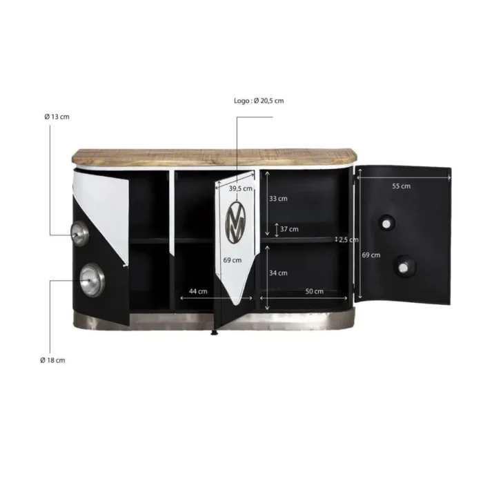 Priti : Vintage VW Combi Bar Sideboard - Image 5