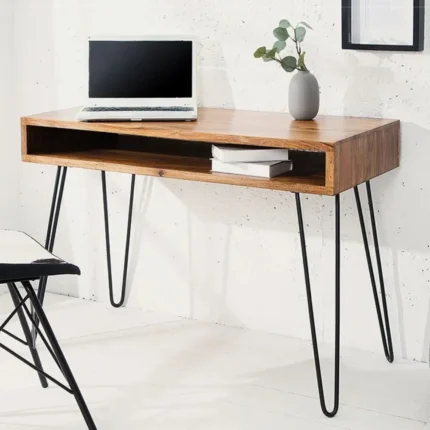 RETRO STURDY STONE FINISH HOME OFFICE DESK IN NATURAL SHEESHAM SOLID ROSEWOOD