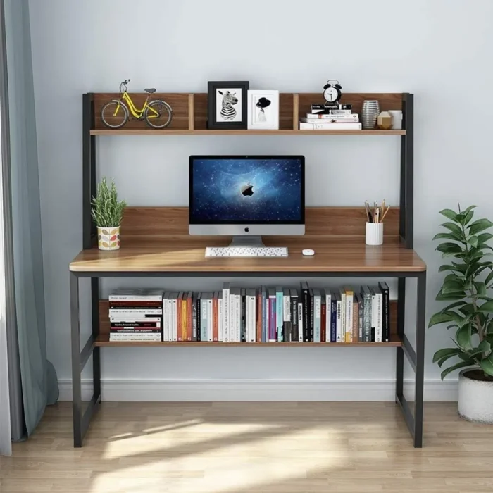 Home Office Computer Desk with Hutch and Bookshelf | Home Office Desk - Image 4