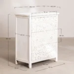 De Casa Carved 3 Drawer Chest - Image 9