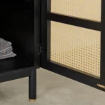Almeida Solid Wood and Rattan Wardrobe - Image 4