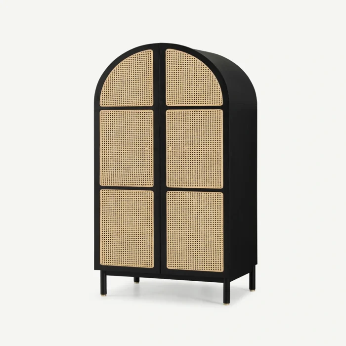 Almirah_1 Almeida Solid Wood and Rattan Wardrobe - Image 5