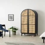 Almeida Solid Wood and Rattan Wardrobe