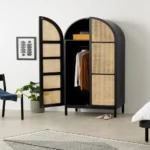 Almeida Solid Wood and Rattan Wardrobe - Image 3