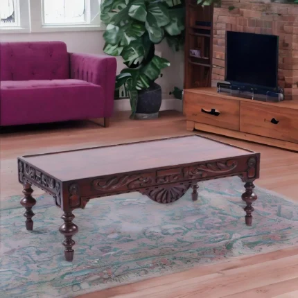 Hove Wooden Carved Coffee Table