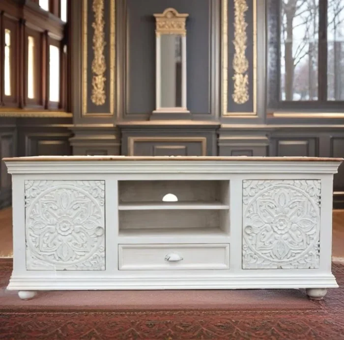 CARVED-INDIAN-WHITE-TV-CABINET6_20240125_1323143 (1) Traditional Carved Indian White TV Cabinet