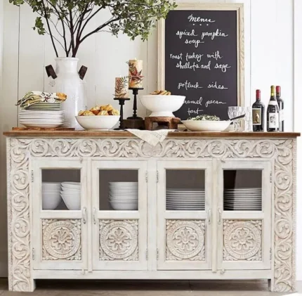 Ariande White 4 Door Sideboard