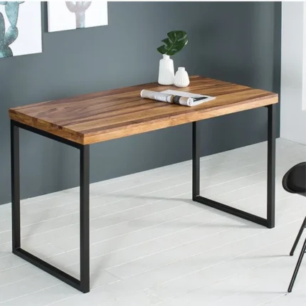 Superb Amazing Solid Wood Table | Bench With Square Iron Leg | Solid Wood end Table
